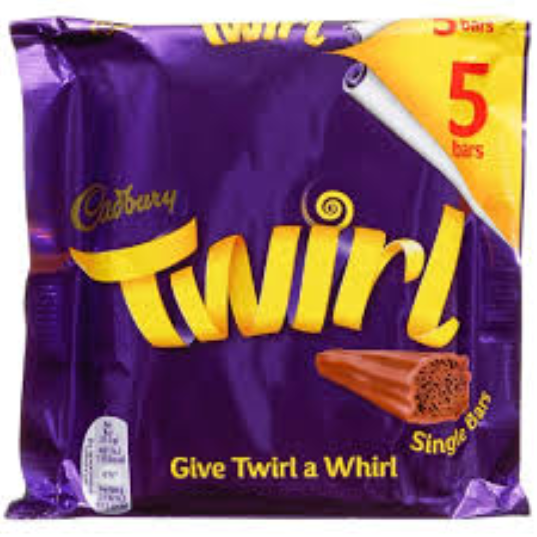 CADBURY TWIRL 5 BARS 107.5G